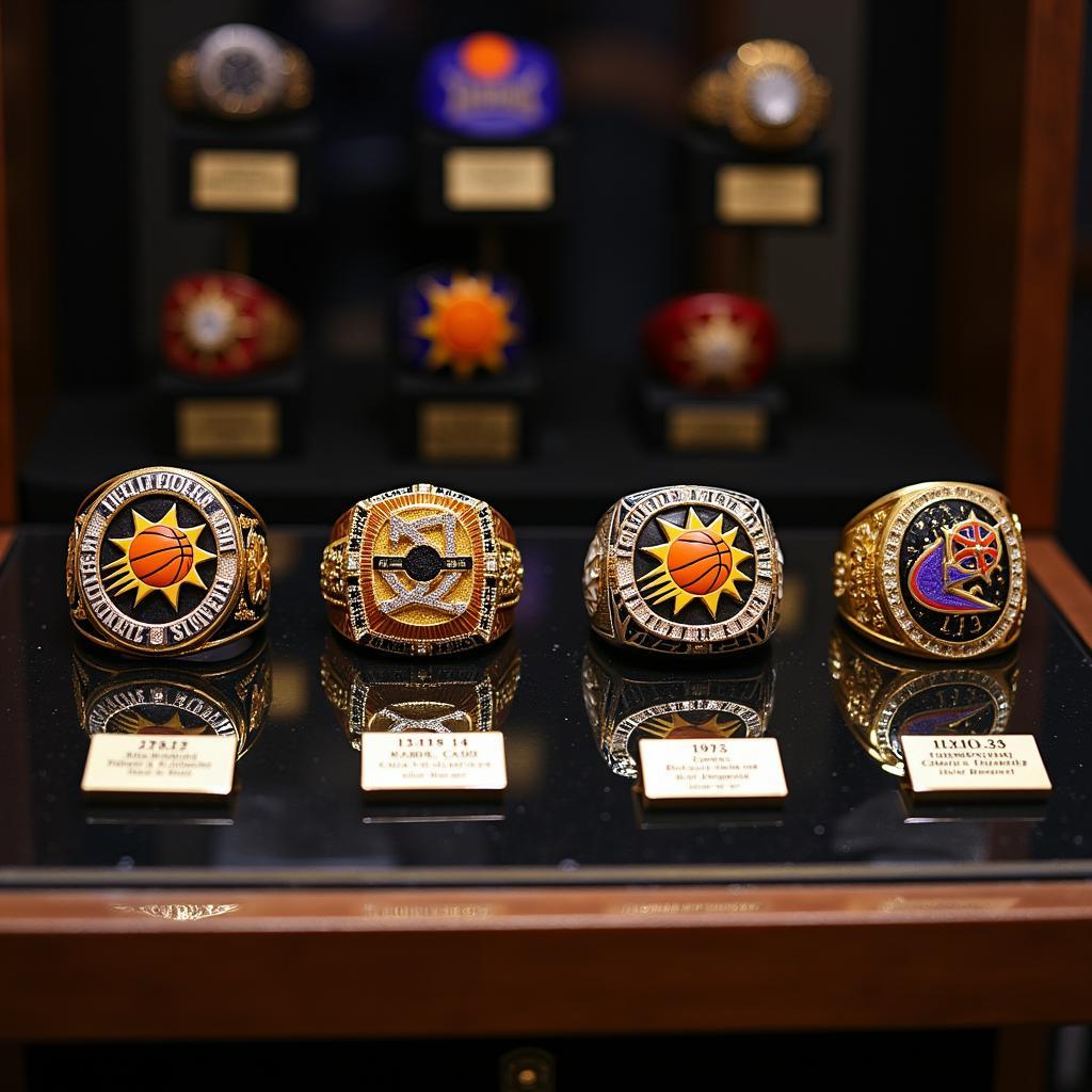 Display of Phoenix Suns Championship Rings