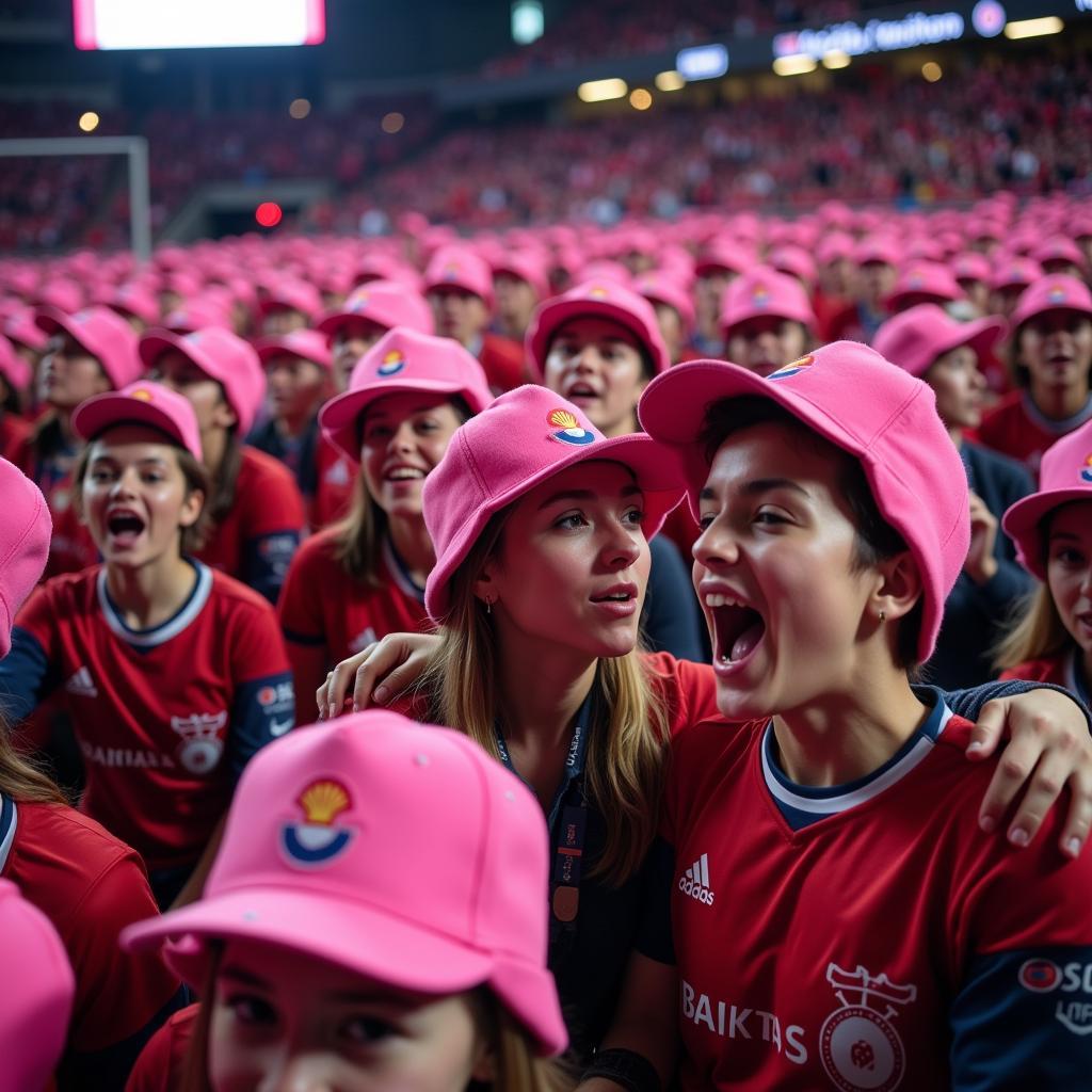 Besiktas Fans Sporting Pink Mariners Hats