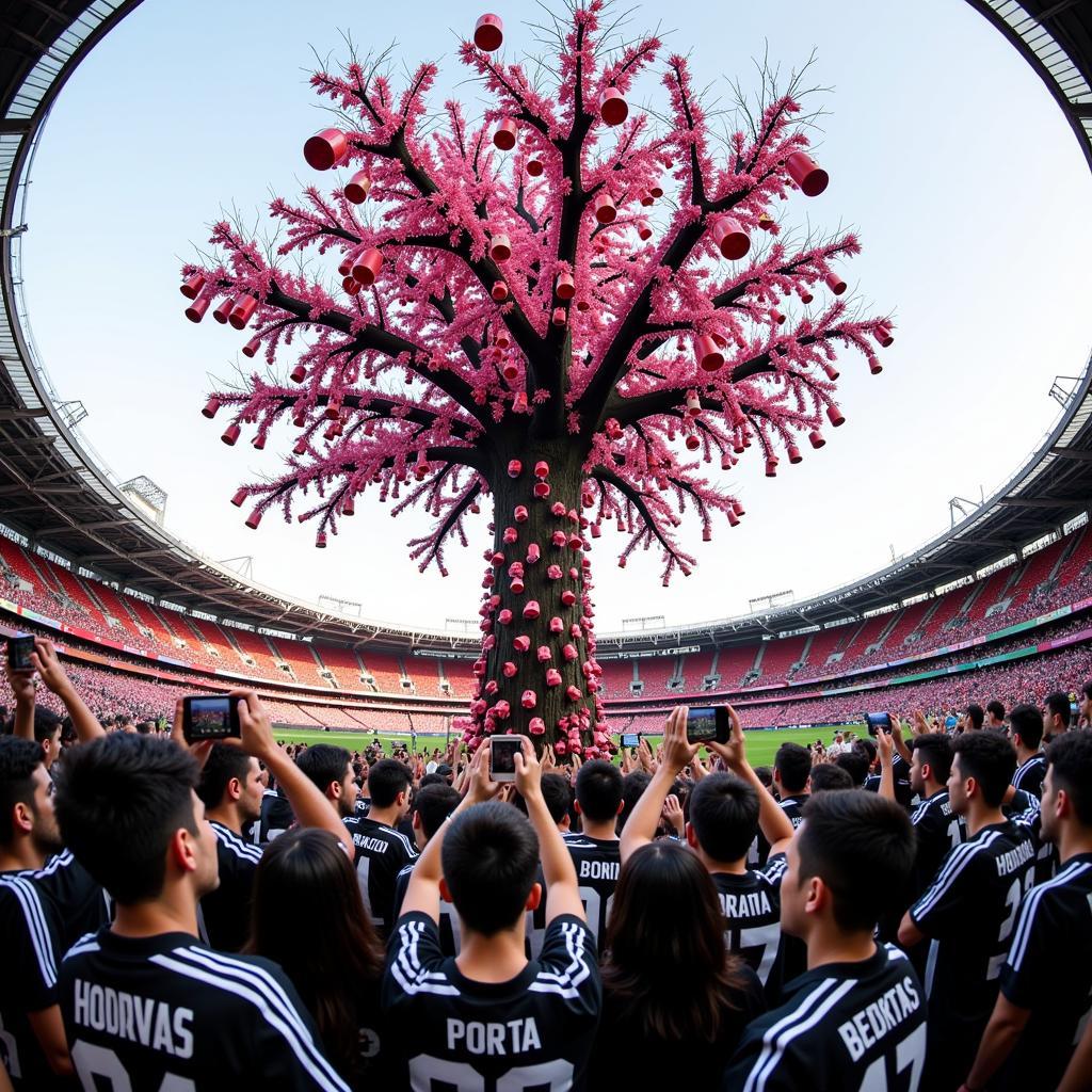 Pink mug tree at Vodafone Park