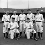 Early 20th-century baseball team wearing pinstripe uniforms