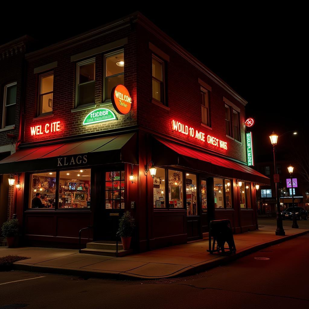 Inviting Pittsburgh Bar Exterior at Night