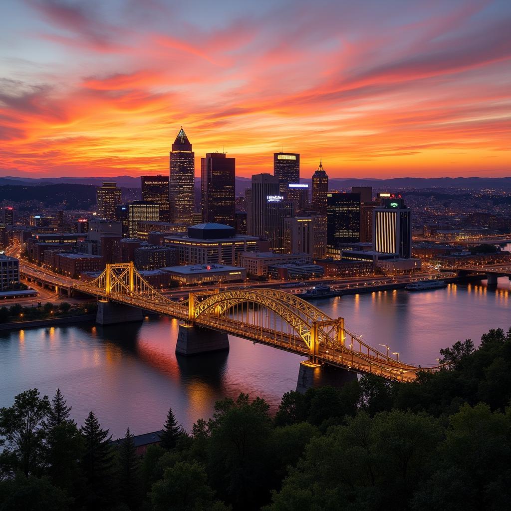 Pittsburgh skyline with PNC Park