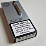 Platinum vape packaging with warning label