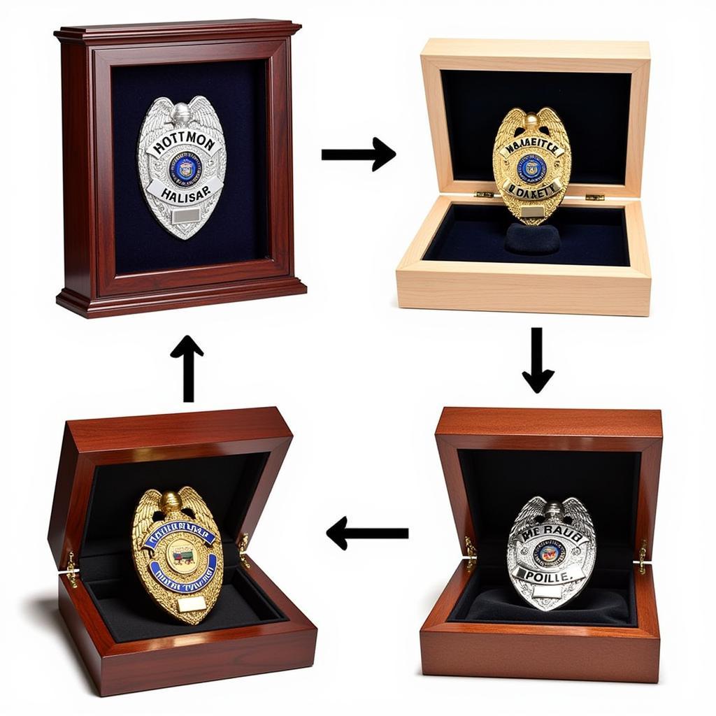 Police Badge Display Box Materials: Wood, Acrylic, Leather