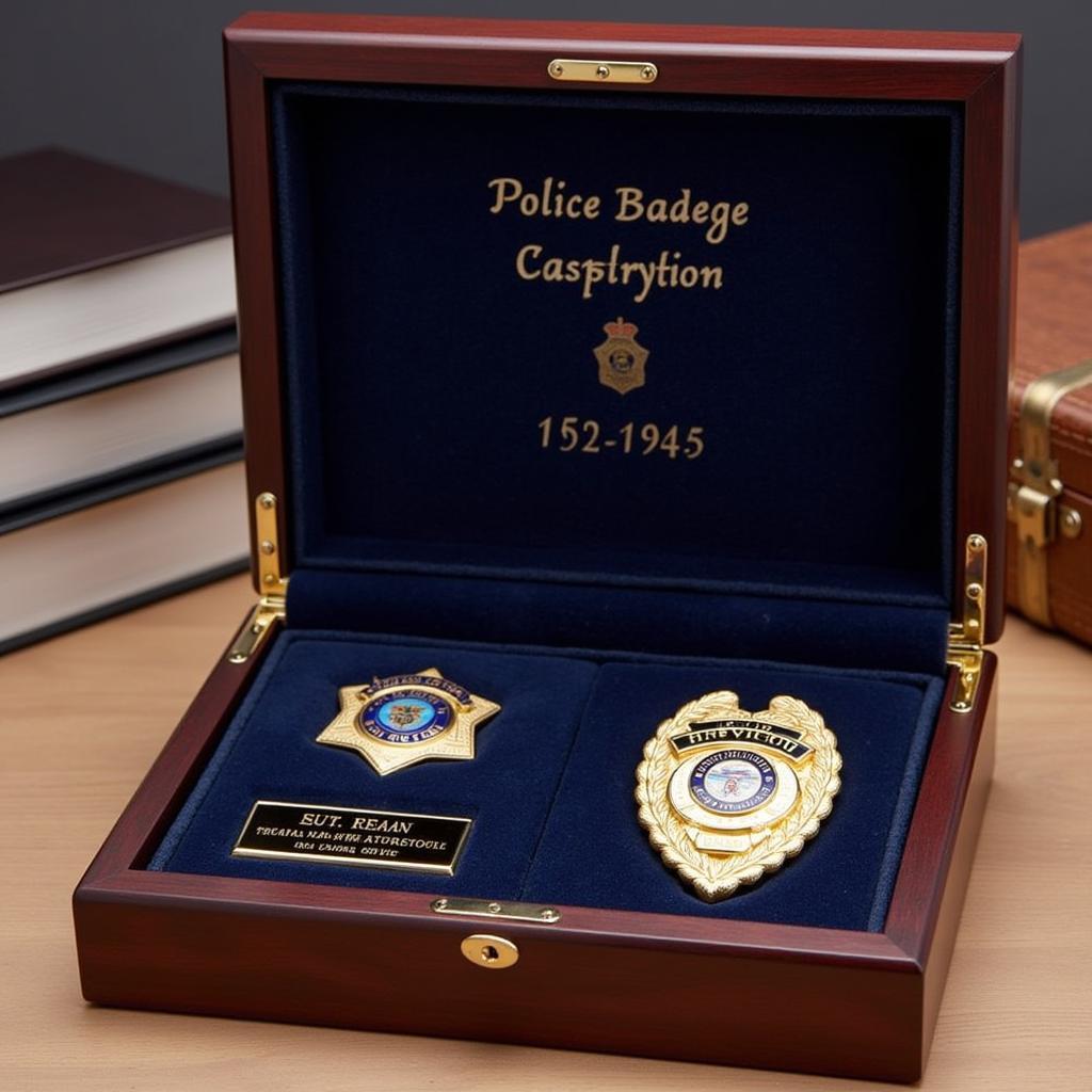 Personalized Police Badge Display Box