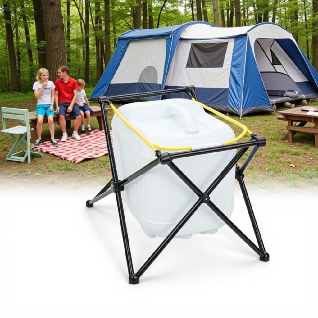 Portable 5-gallon water holder stand for camping