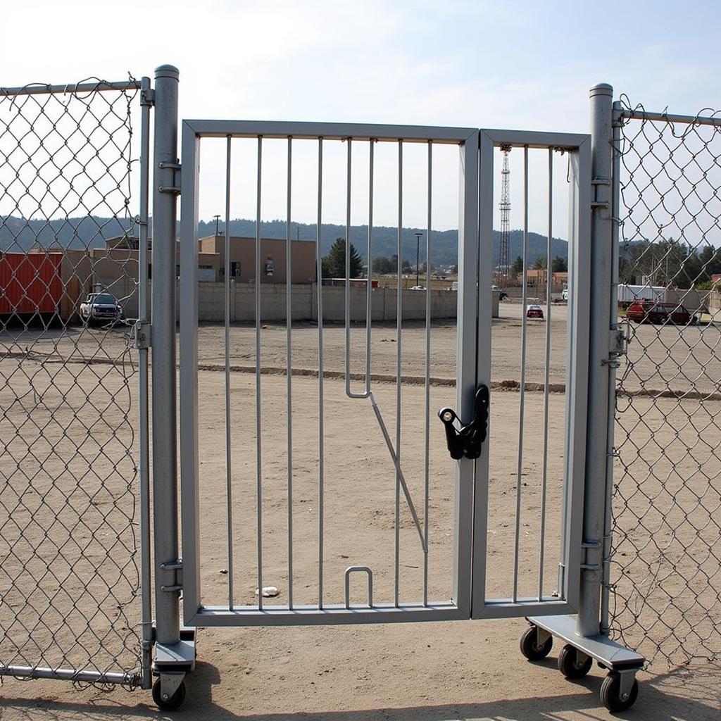 Portable Gate at a Construction Site