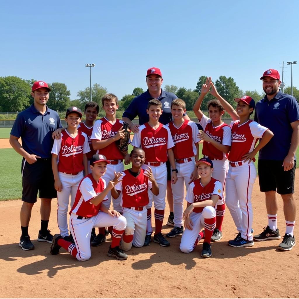 Youth Baseball Team Celebrating a Victory