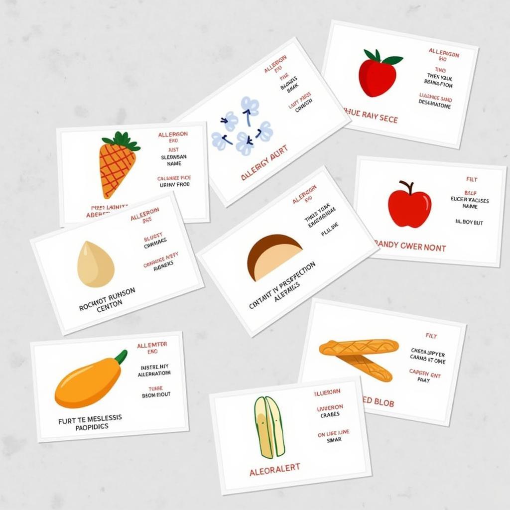 Printable Food Allergy Alert Cards