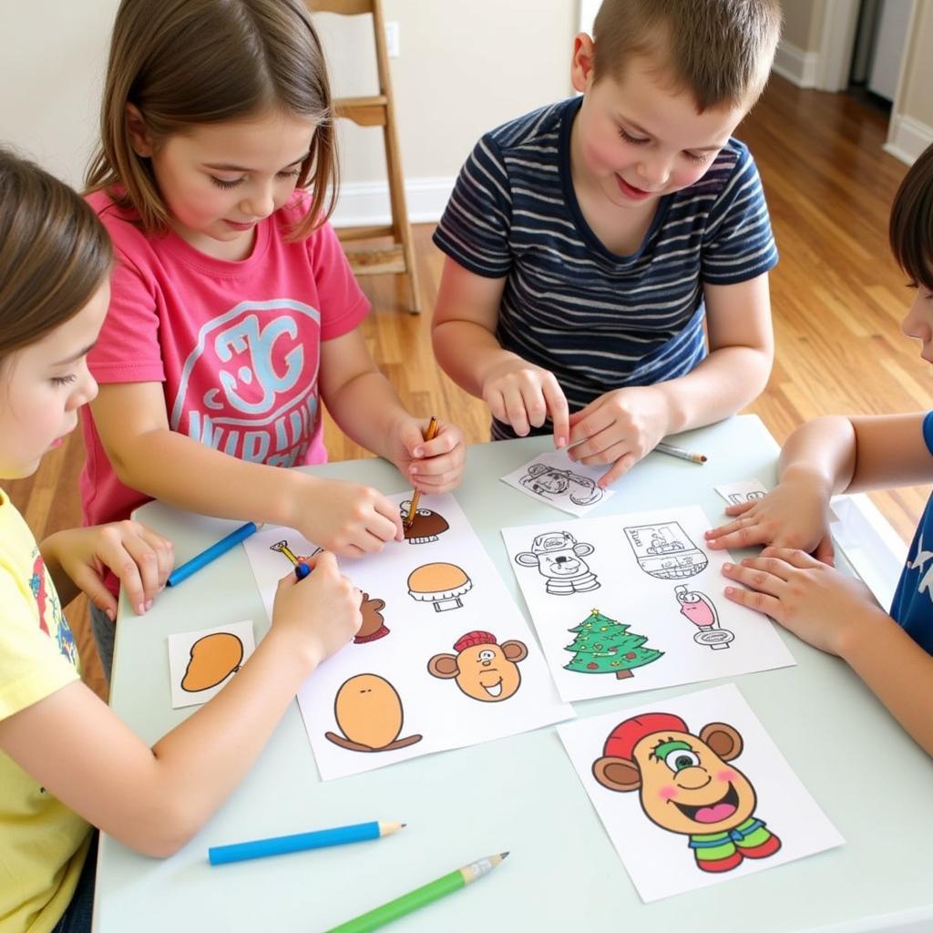 Kids Engaging with Printable Potato Head Parts Activity