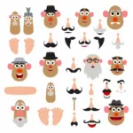 Variety of Printable Potato Head Parts