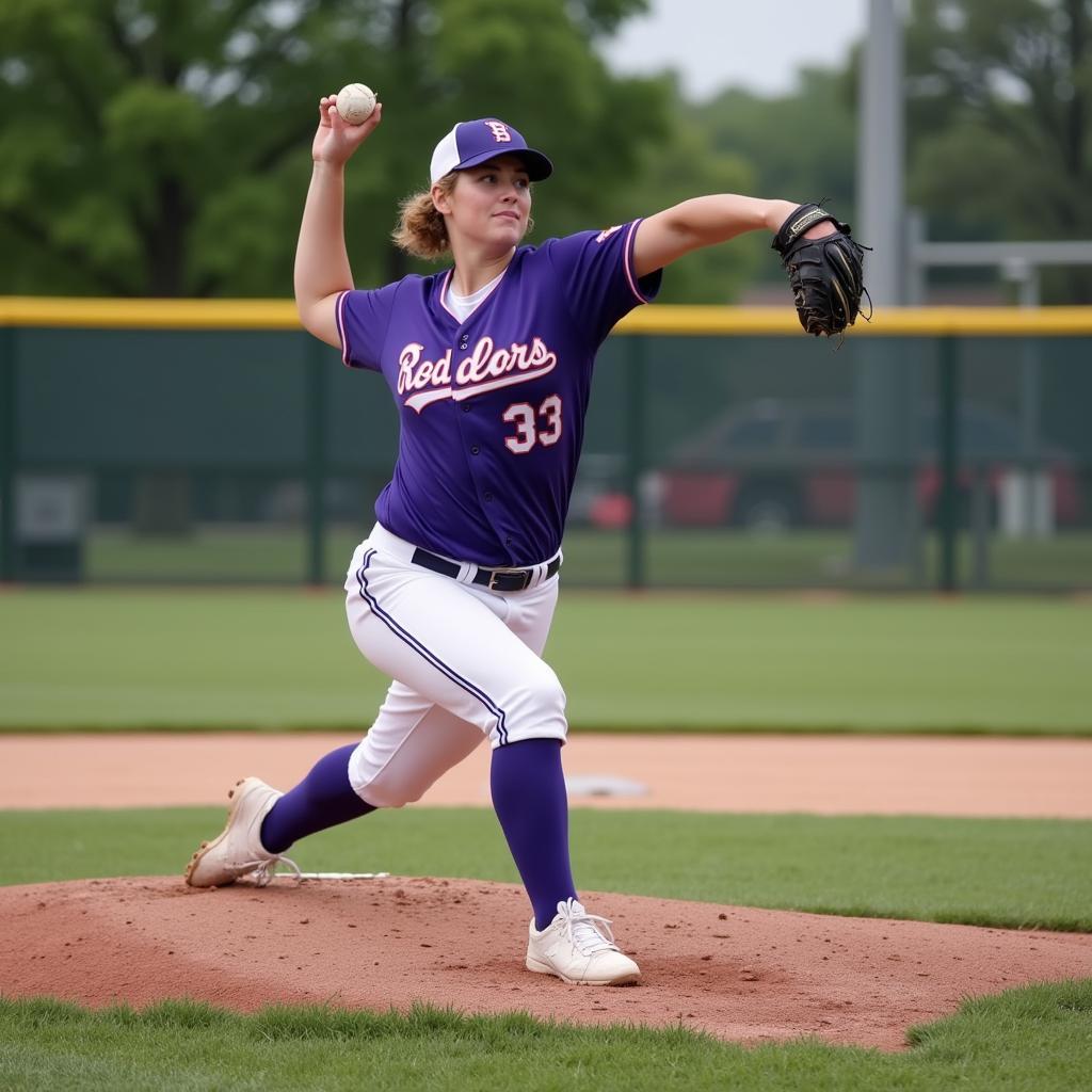 Professional Softball Player Pitching