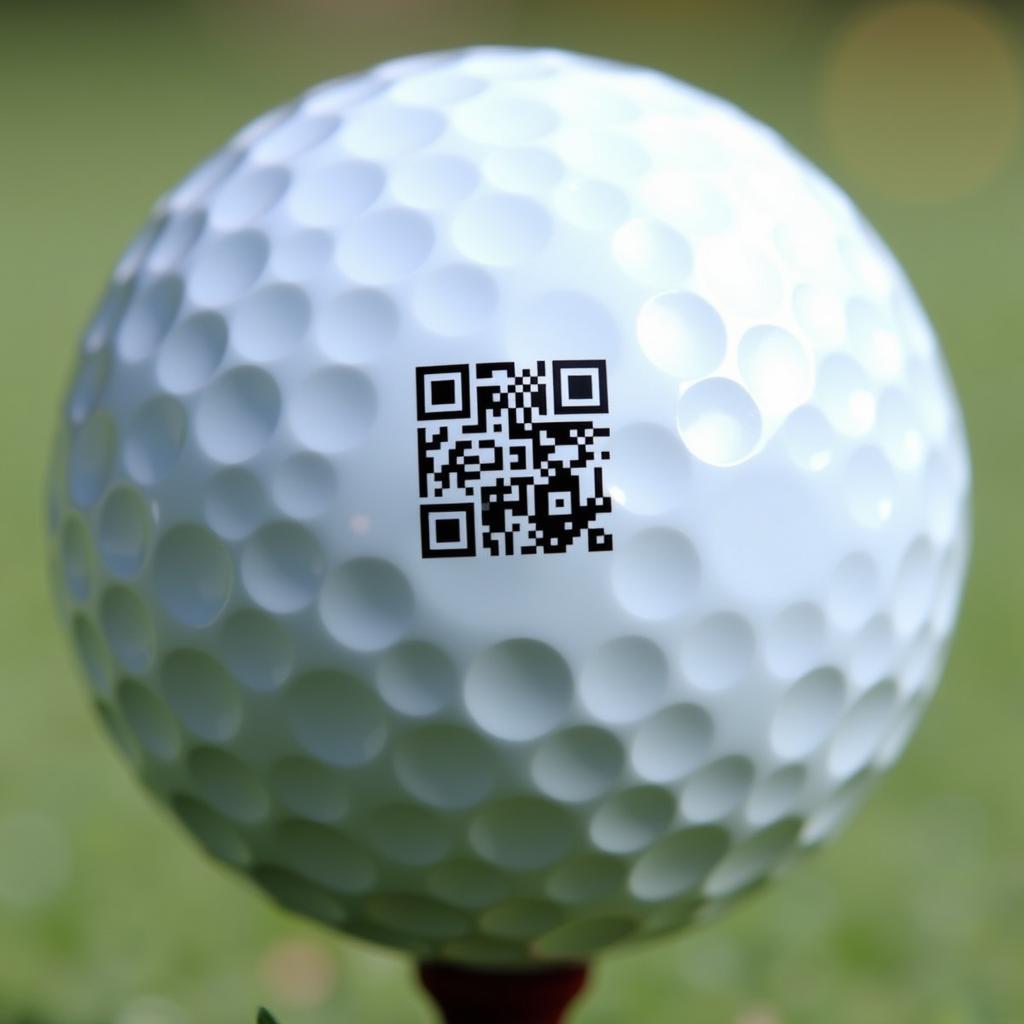 QR code golf ball close up