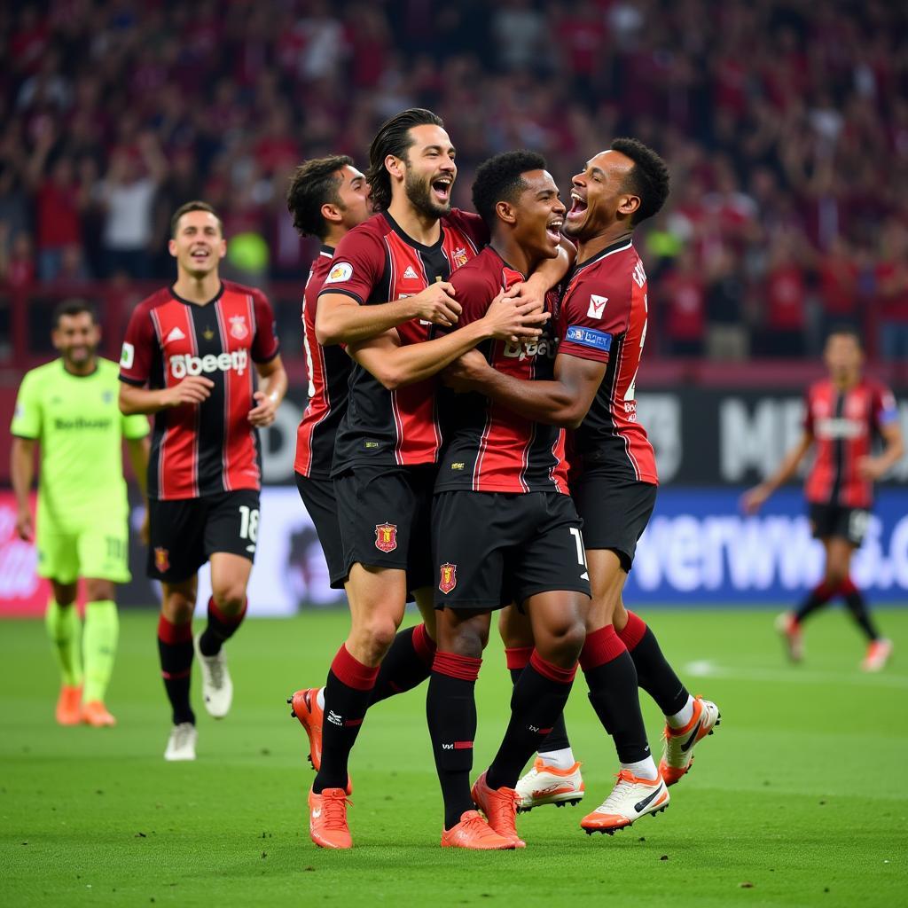 Delacruz Celebrating a Goal with Beşiktaş Teammates and Fans