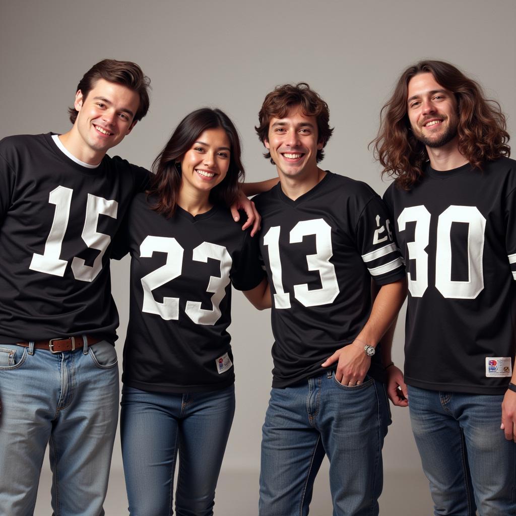 Oakland Raiders fans wearing vintage jerseys