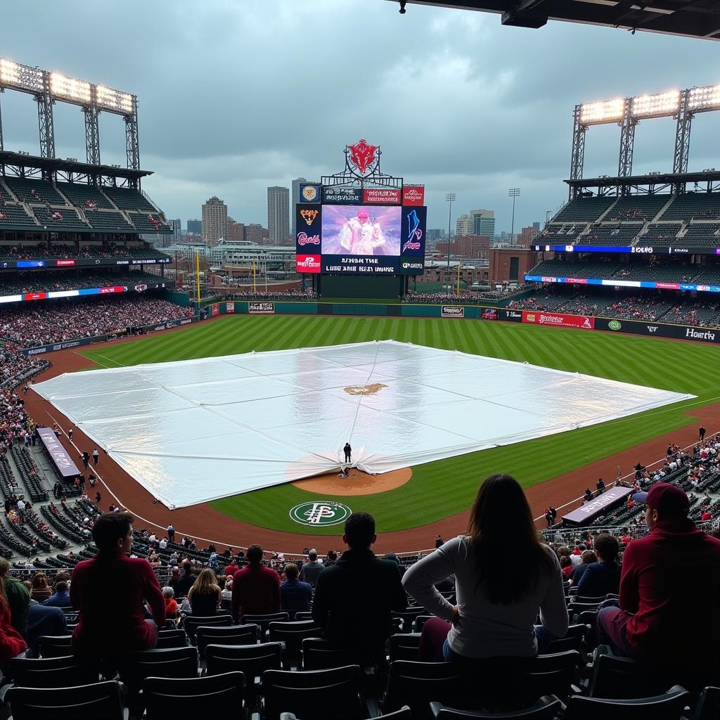 Rain Delay at a Baseball Game