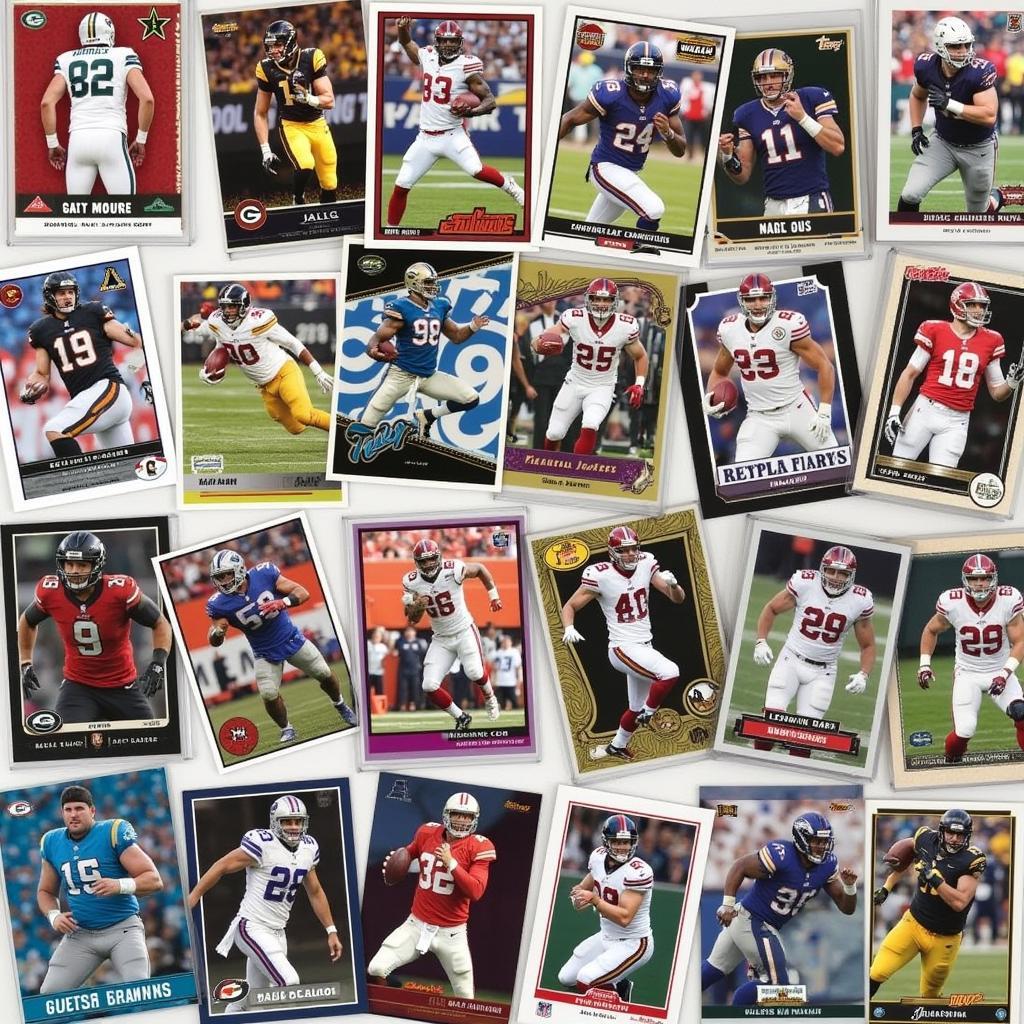 A collection of rare football cards from 2018.