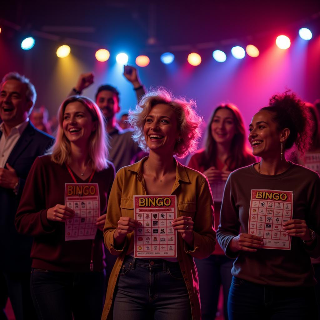 Diverse crowd enjoying Rave Bingo