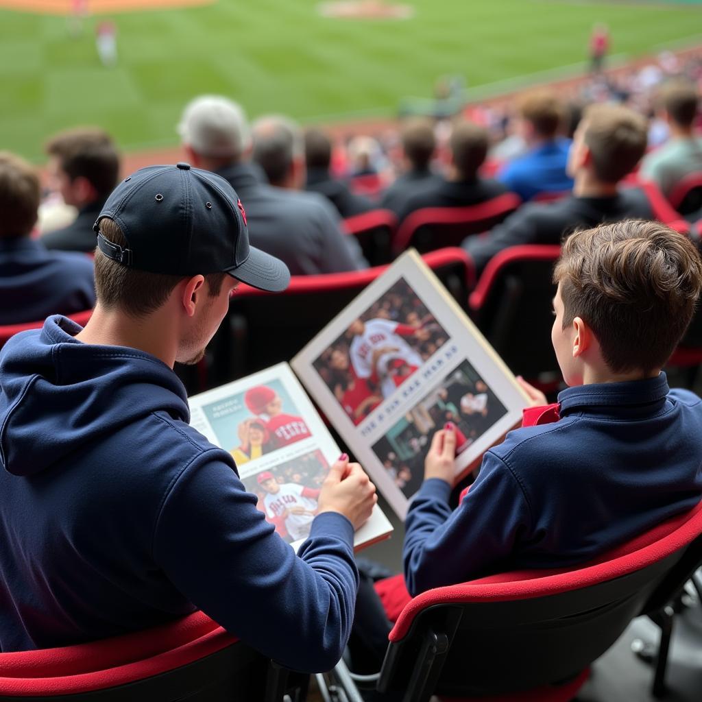 Reading a Red Sox Book in Fenway Park