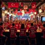 Besiktas Fans Gathering at a Sports Bar