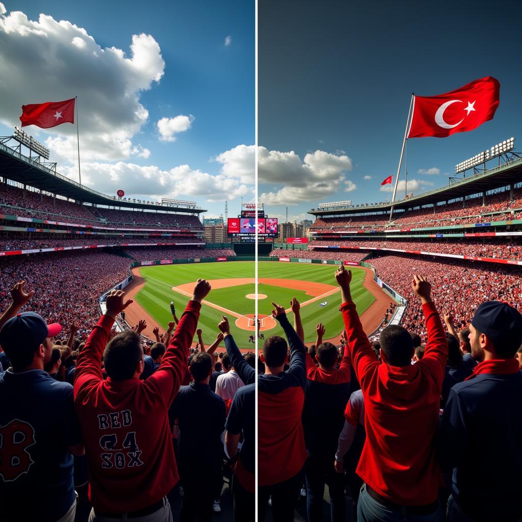 Red Sox and Beşiktaş Fans Showing Passion