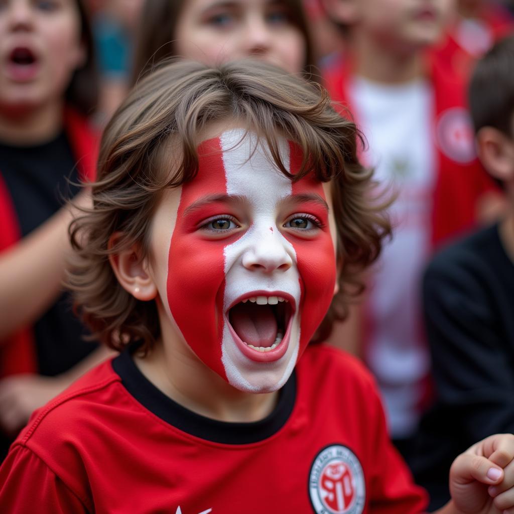 Young Fan Sporting Besiktas Colors at the Invitational