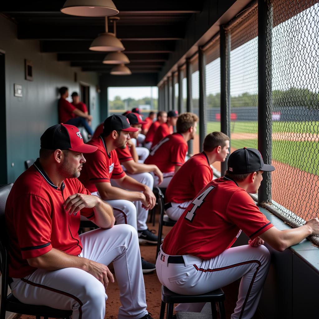 Renegades Players and Coaches in Dugout