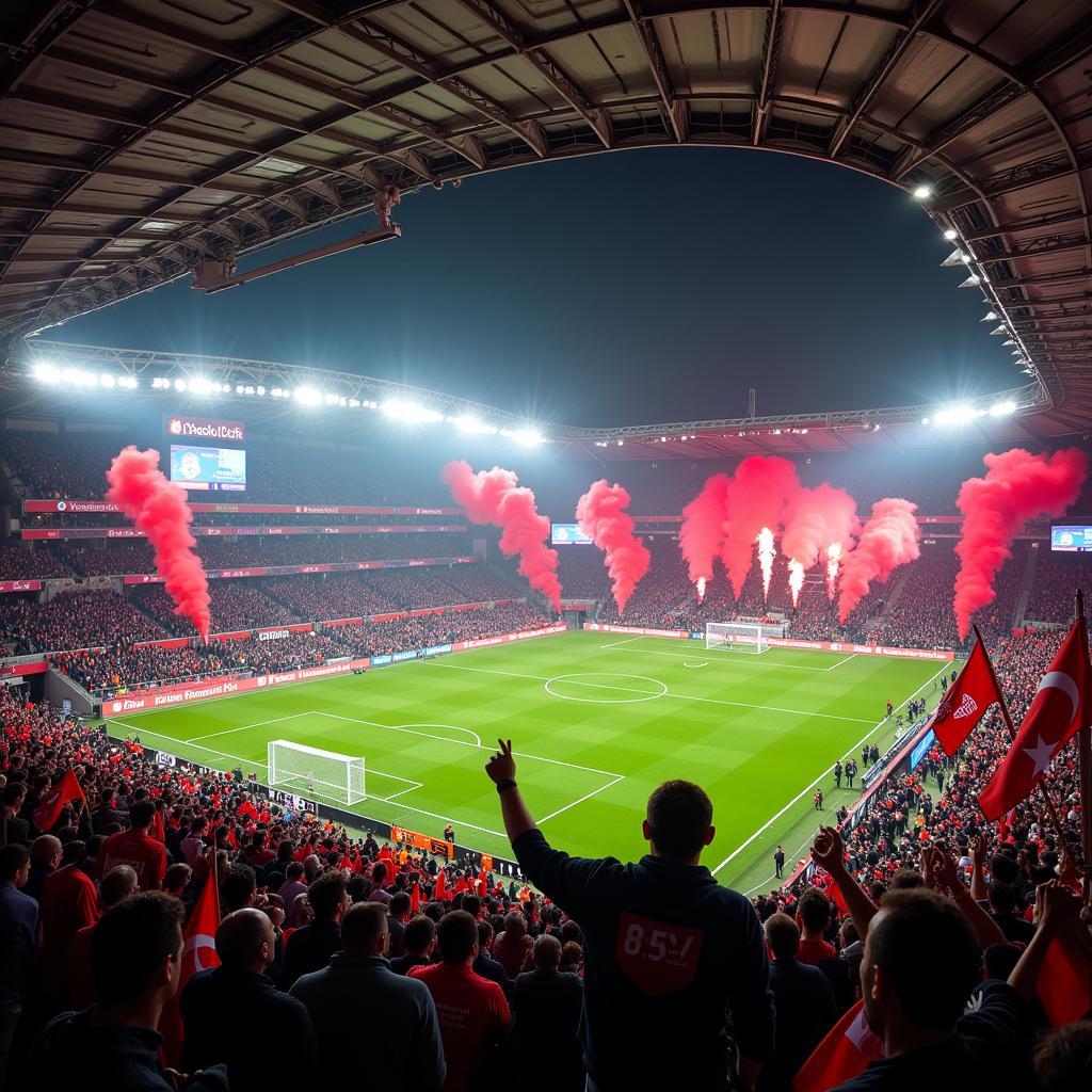 Besiktas fans showcasing team spirit