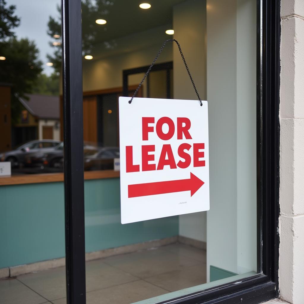 Retail Storefront with "For Lease" Sign