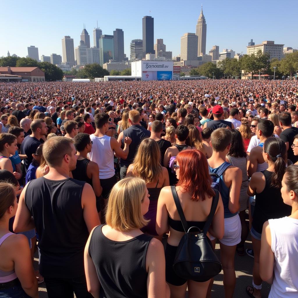 Red Hot Chili Peppers fans at a concert in San Diego