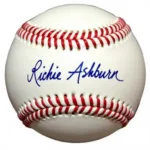 Richie Ashburn Autographed Baseball Closeup