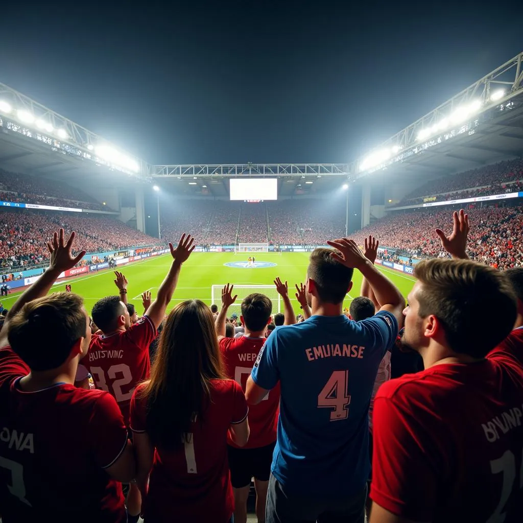 Fans in Stadium During Heated Rivalry Match