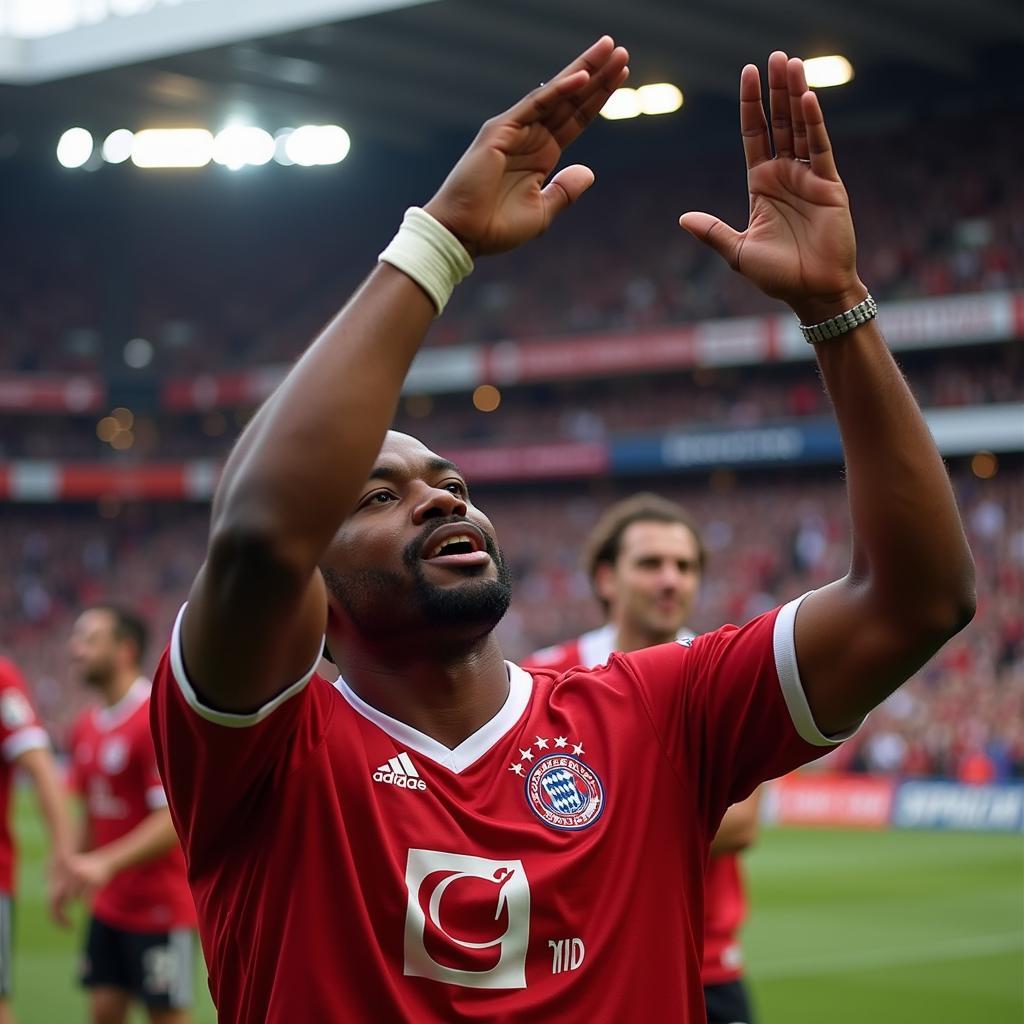 Rodney Bond acknowledges the Beşiktaş fans' support