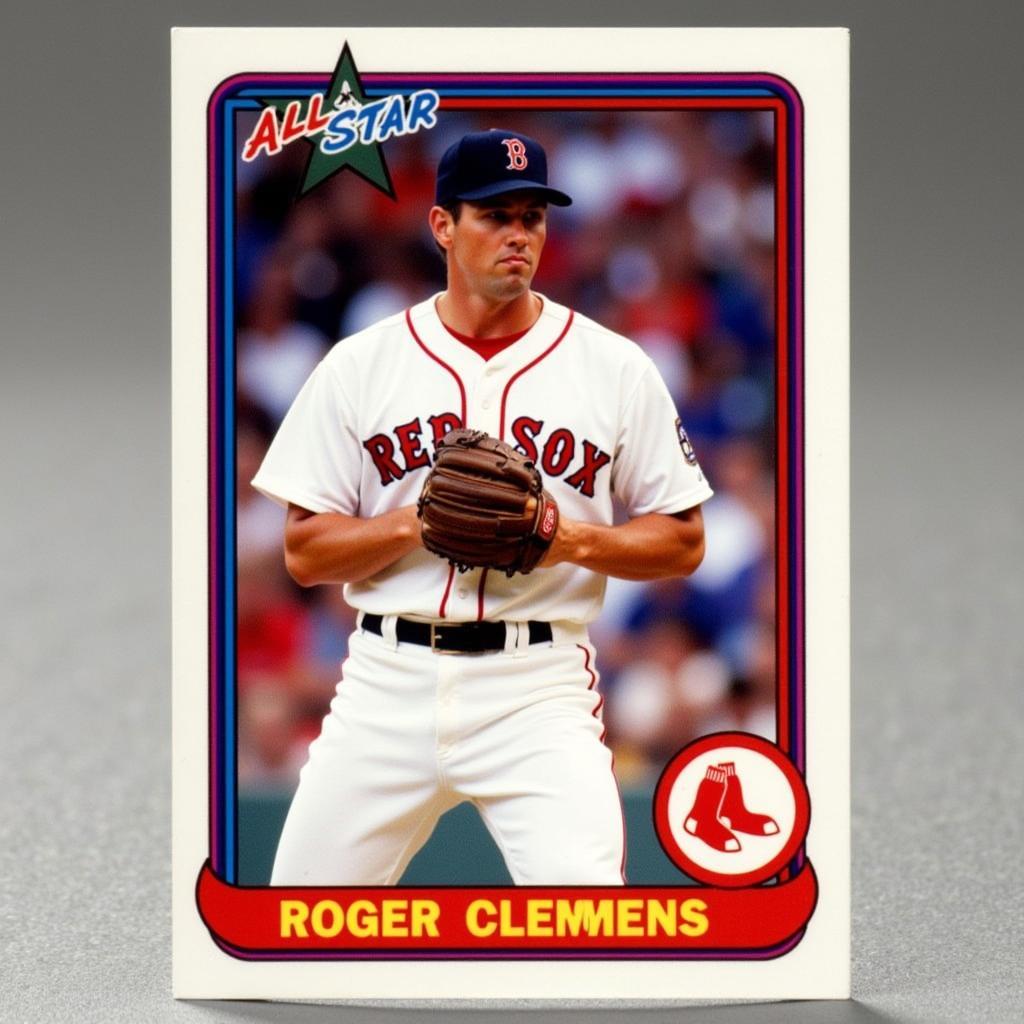 Roger Clemens in his Red Sox uniform on the 1988 All-Star card