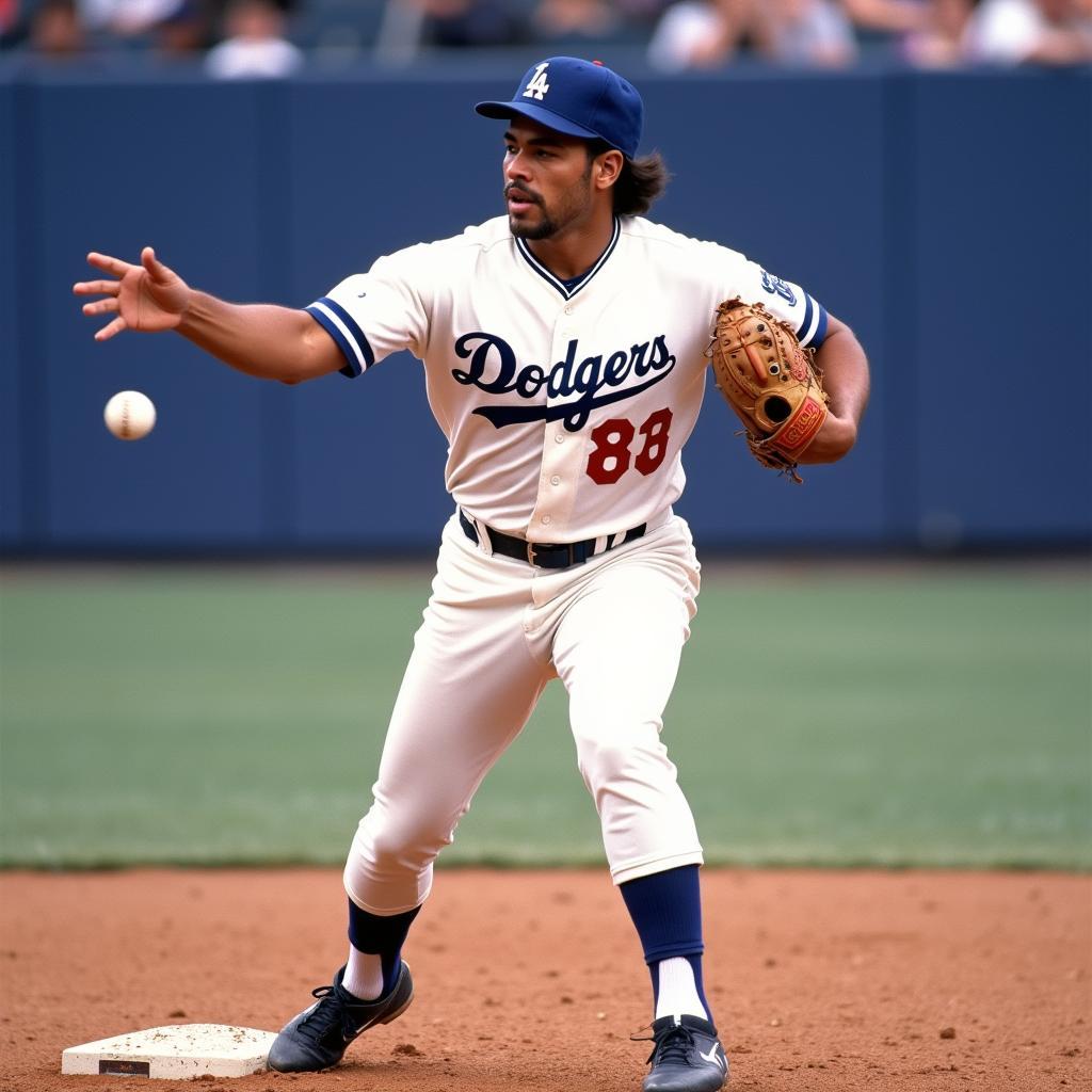 Ron Cey in Action with Dodgers