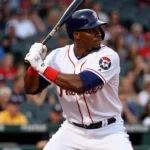 Ronald Acuna Jr. swinging a baseball bat