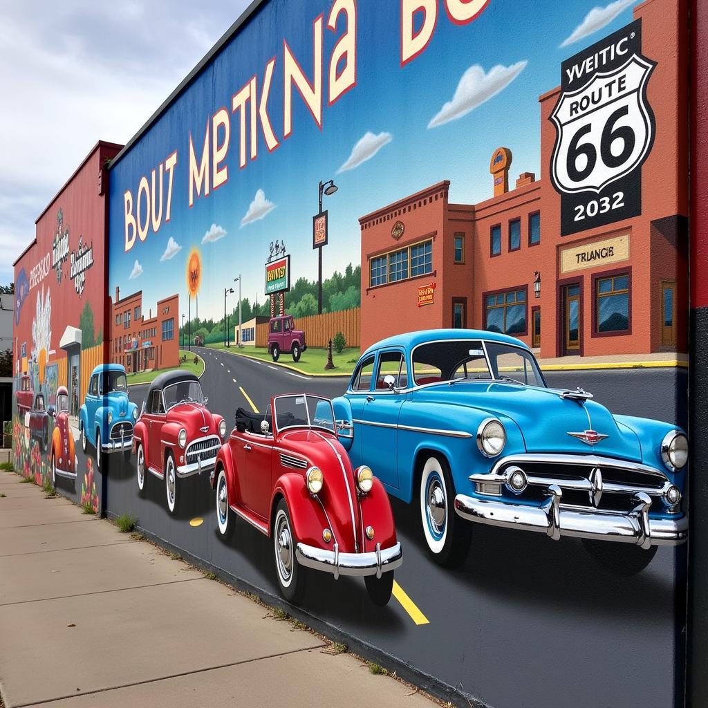 Route 66 Mural in Tulsa