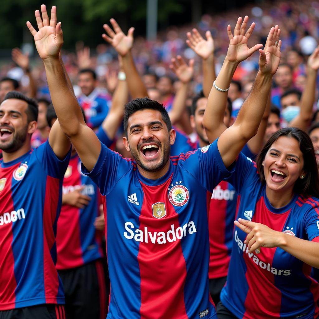 Salvadoran Fans Celebrating Victory