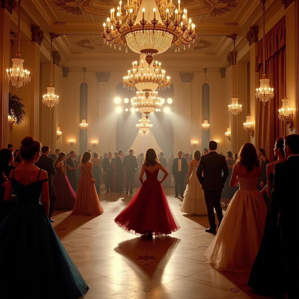 Elegant ballroom scene at a San Francisco debutante ball