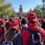 Students Wearing SDSU Hats on Campus