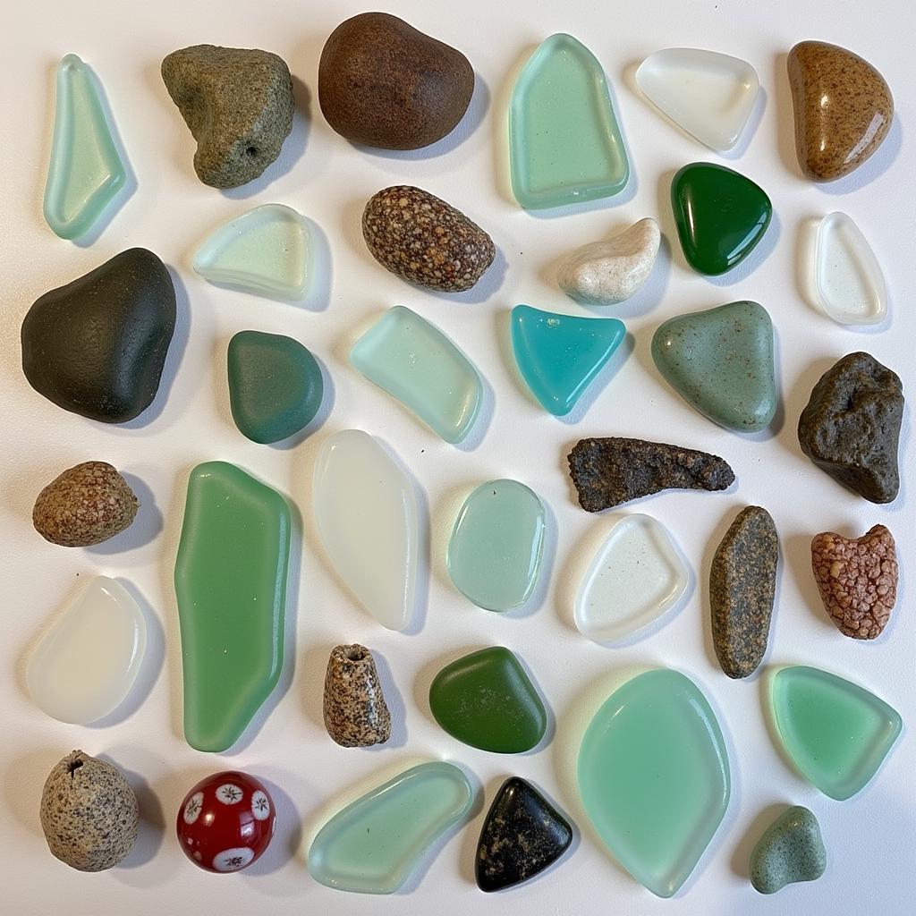 Assortment of Sea Glass by Color and Type