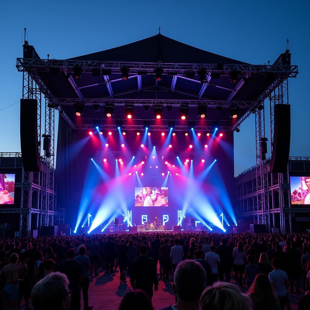 Impressive stage setup at a Sea Terrace Park concert