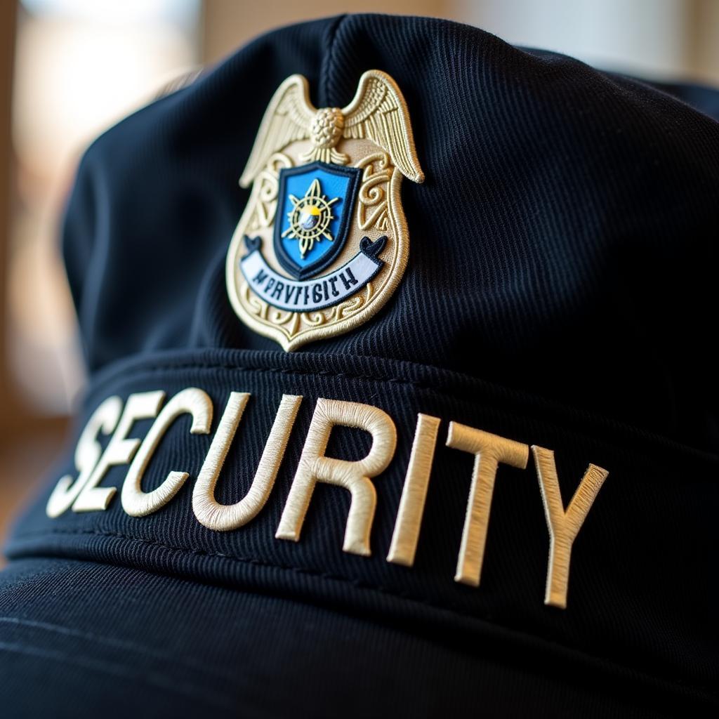 Security Officer Hat Close-up with Insignia