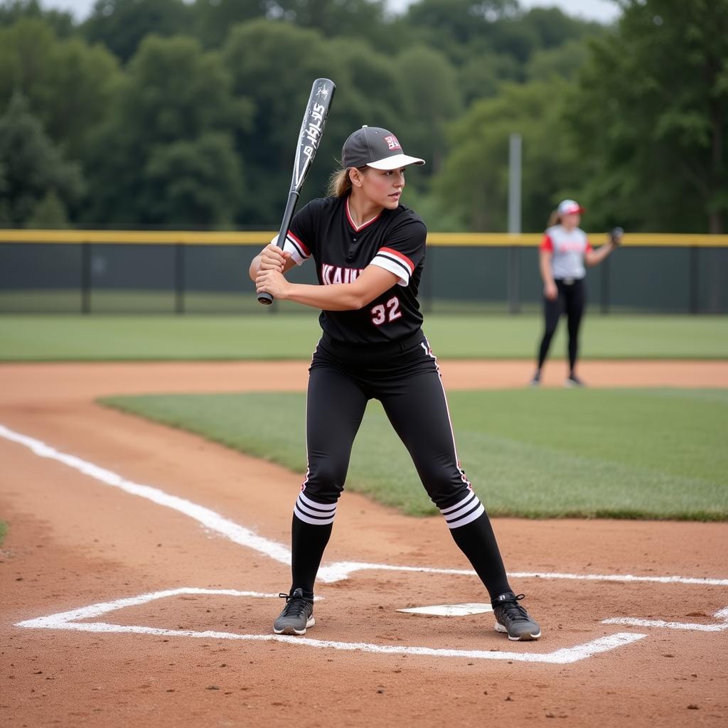 Senior Softball Player at Bat