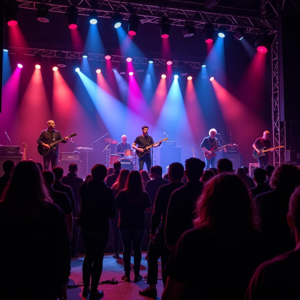 A band performing on stage during a September 7 concert