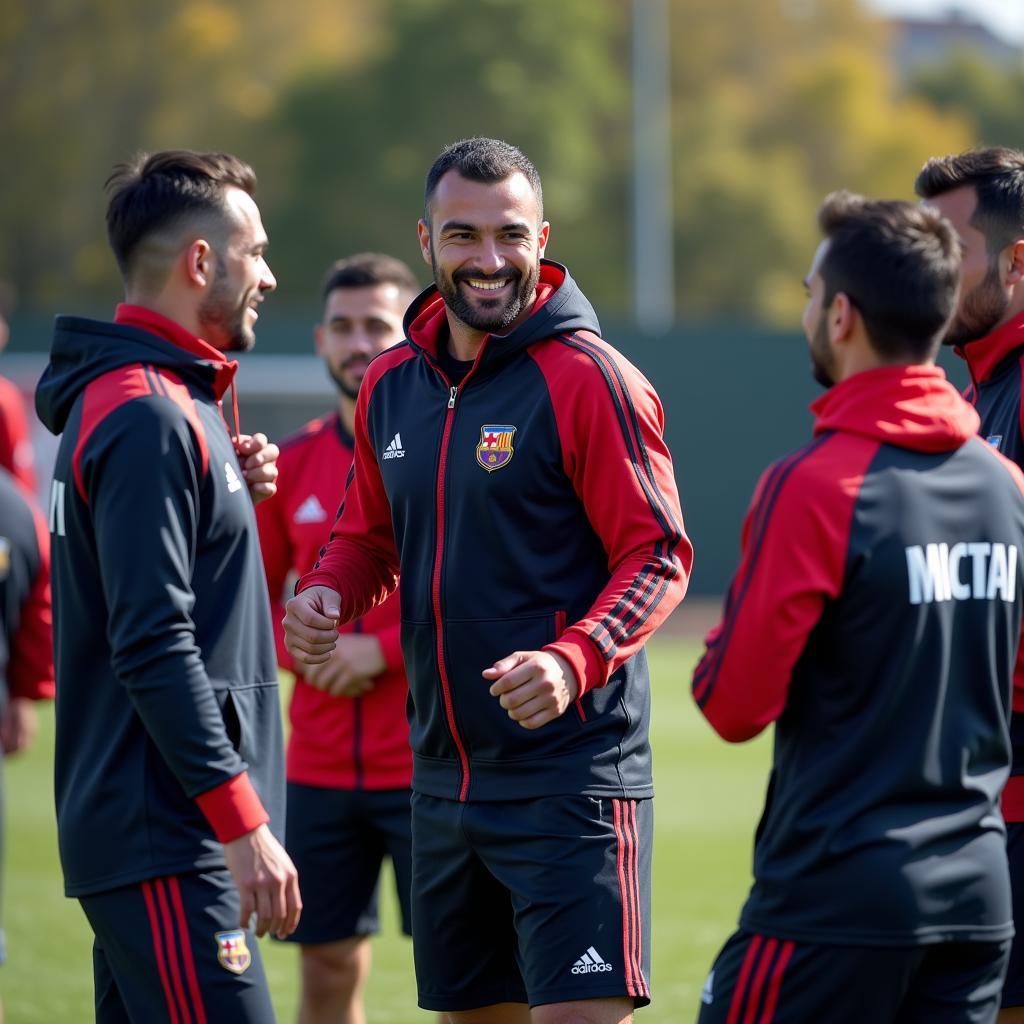 Sergen Yalcin wearing the original Miguel hoodie during a Besiktas training session