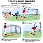 Proper setup of an electric softball pitching machine.