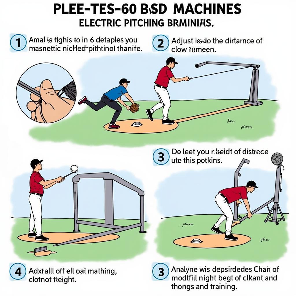 Proper setup of an electric softball pitching machine.