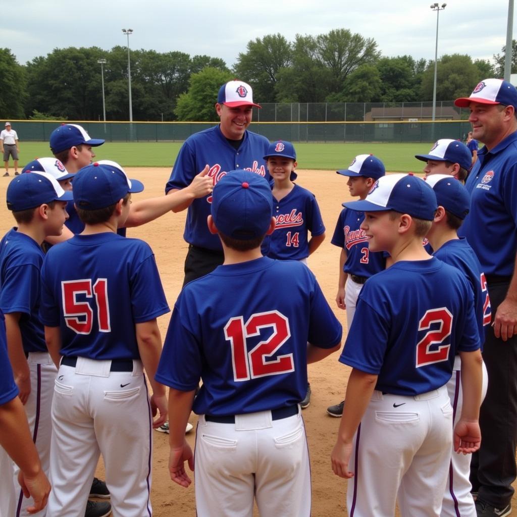 SFA Baseball Camp Team Huddle