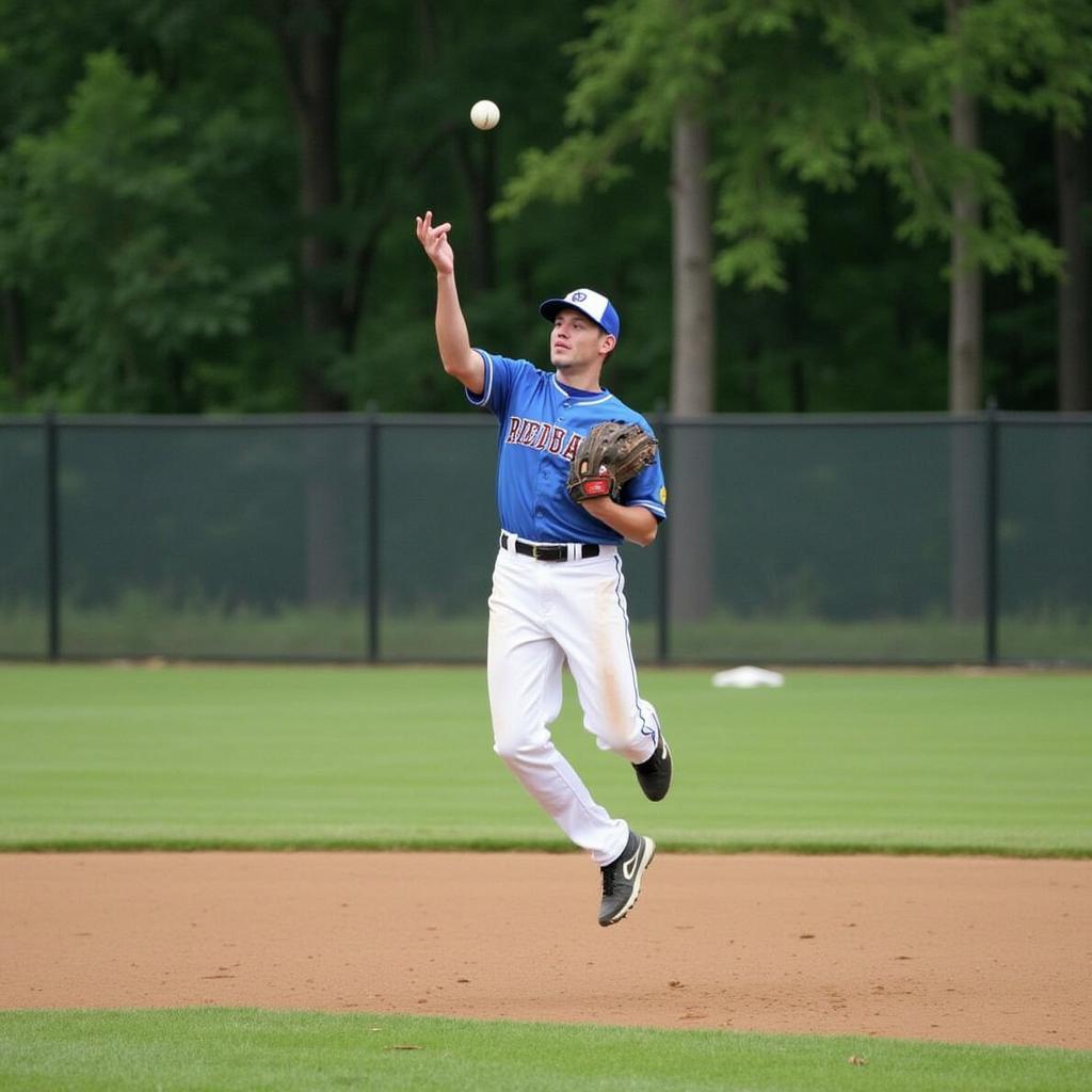 Shortstop Turning a Double Play